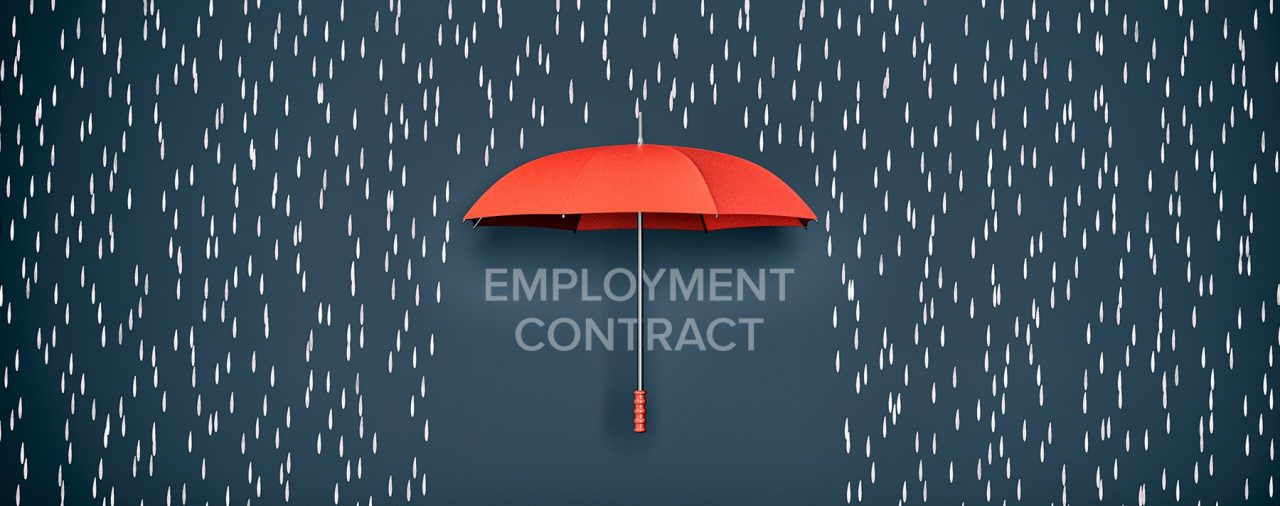 Depicts the protection one can receive with an employment contract