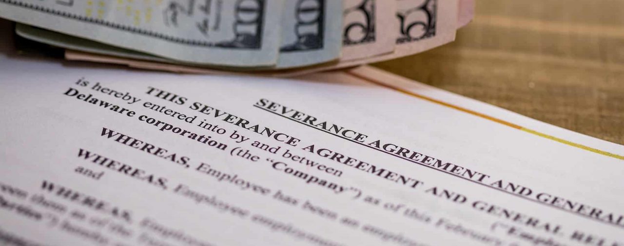 Image depicting severance pay and a severance agreement